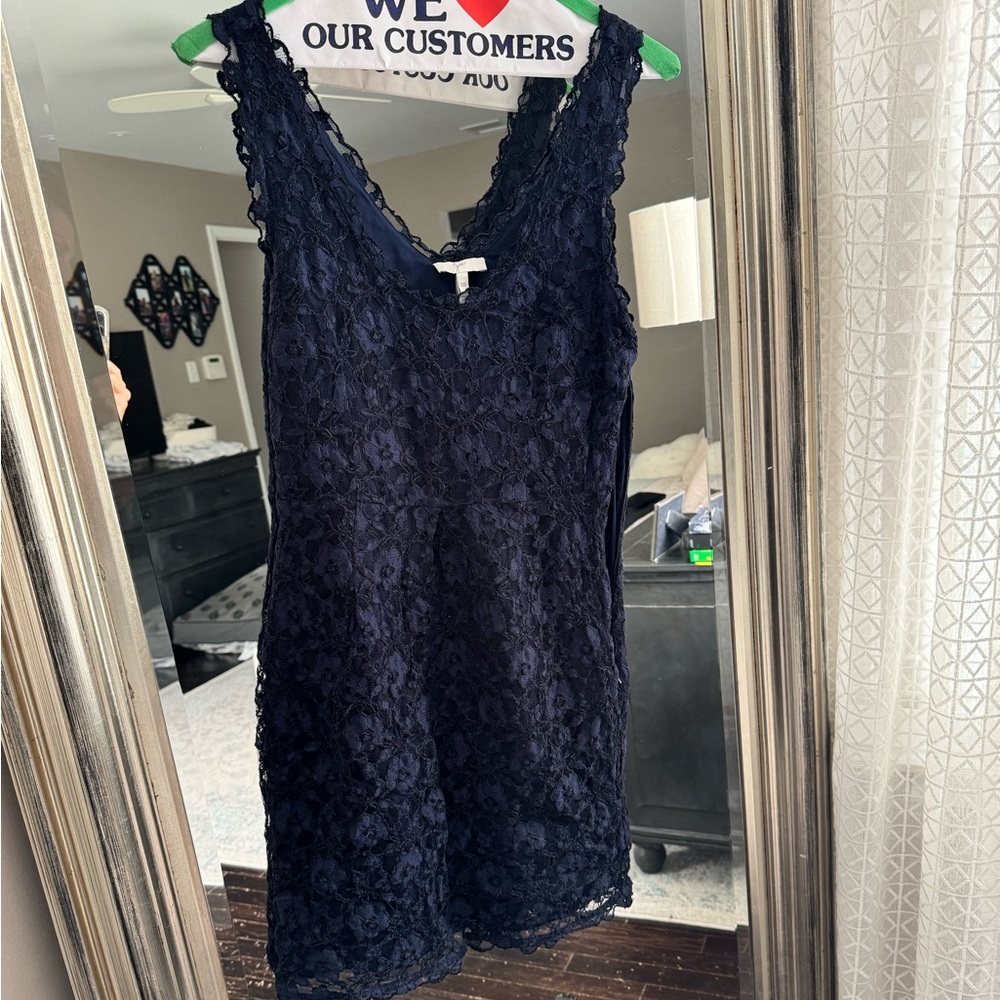 Joie Navy Blue stretch lace dress